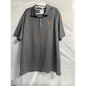 Tommy Bahama Tennessee Volunteers Polo Shirt Mens XXL Gray Striped Pima Cotton